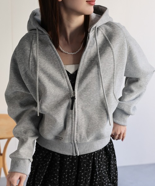sakishimatokyo パーカー 切り替えジップアップパーカー レディース