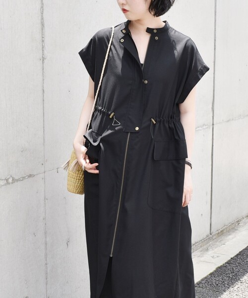 「quaranciel」 半袖ワンピース ONE SIZE ブラック レディース_画像5
