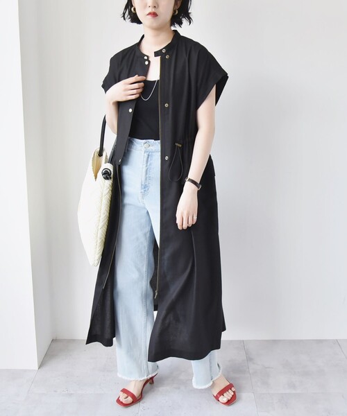 「quaranciel」 半袖ワンピース ONE SIZE ブラック レディース_画像8