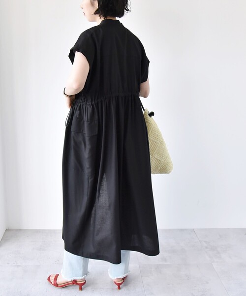 「quaranciel」 半袖ワンピース ONE SIZE ブラック レディース_画像9
