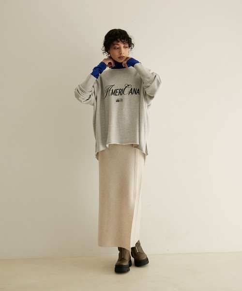 「AMERICANA」 スウェットカットソー FREE グレー レディース_画像4