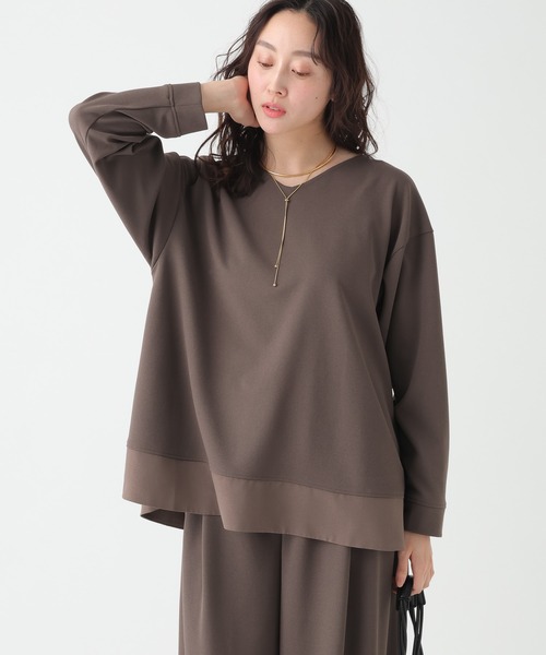 Elura（エルーラ） tシャツ サマ見え異素材コンビプルオーバー/625549
