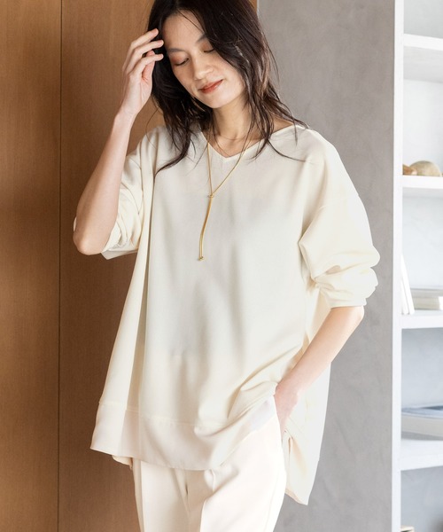 Elura（エルーラ） tシャツ サマ見え異素材コンビプルオーバー/625549