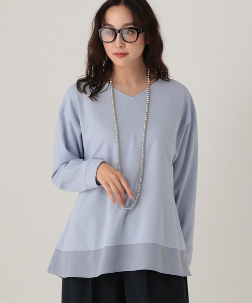 Elura（エルーラ） tシャツ サマ見え異素材コンビプルオーバー/625549