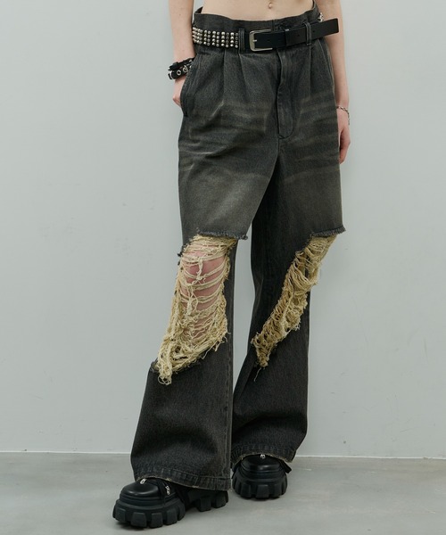 「AIVER」 デニムパンツ LARGE インディゴブルー メンズ_画像5