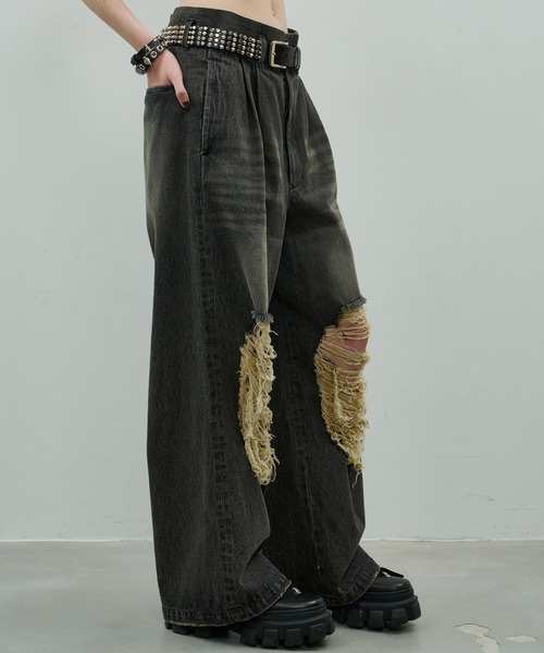 「AIVER」 デニムパンツ LARGE インディゴブルー メンズ_画像7