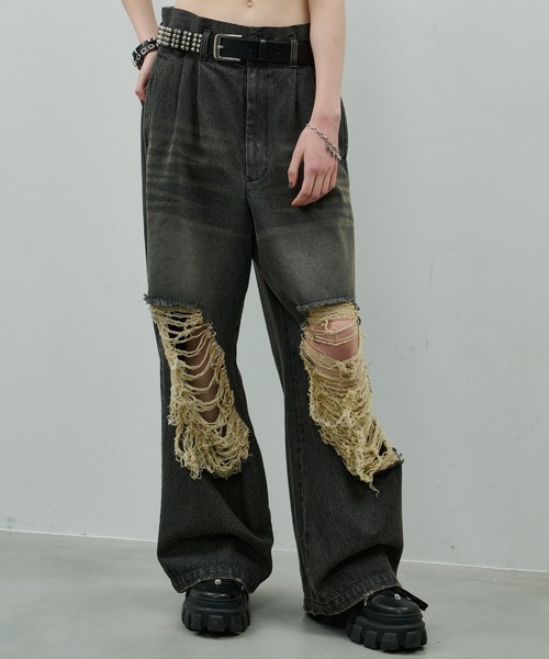 「AIVER」 デニムパンツ LARGE インディゴブルー メンズ_画像8