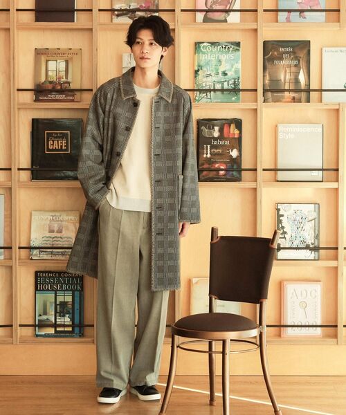 「THE SHOP TK 」 長袖ニット 03 ボルドー メンズ_画像5