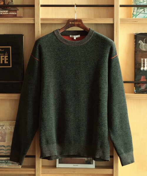 「THE SHOP TK 」 長袖ニット 03 ボルドー メンズ_画像6