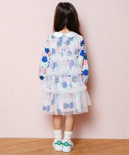 Boribon ワンピース ティアードチュールミミドレス キッズ 子供服