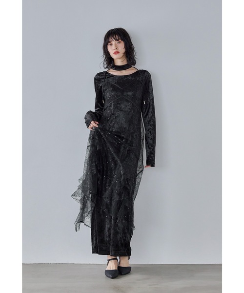 niana（ニアナ） ドレス スパークルレースベロアドレス 2点セット 結婚