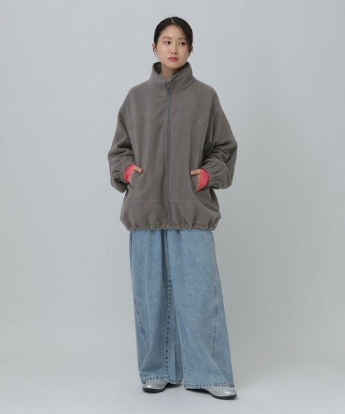 LEPSIM フリース ジャンパー 黒 LEPSIM（レプシィム） ブルゾン アウター ドロストフリースブルゾン