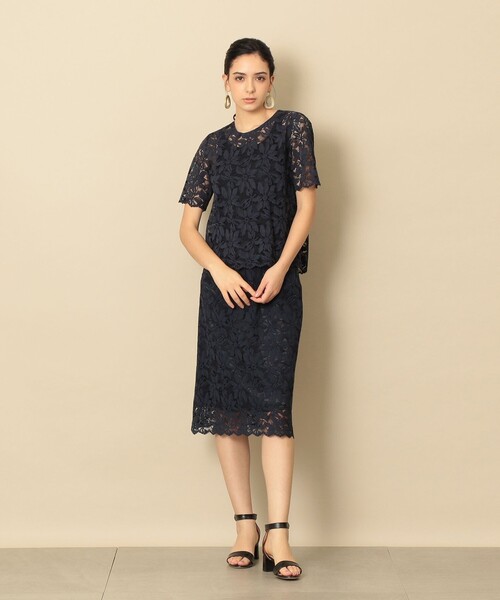 「EPOCA THE SHOP」 タイトスカート 38 ネイビー レディース_画像5