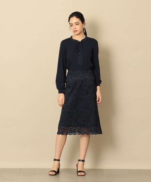 「EPOCA THE SHOP」 タイトスカート 38 ネイビー レディース_画像8