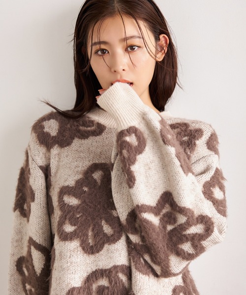 「mysty woman」 長袖ニット FREE アイボリー レディース_画像2