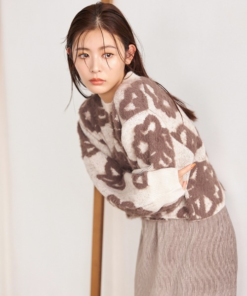 「mysty woman」 長袖ニット FREE アイボリー レディース_画像4