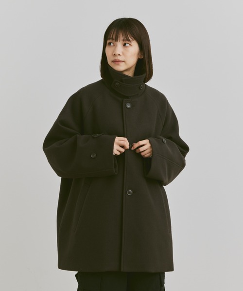 flaner ステンカラーコート　ブラック　M flaner ステンカラーコート LARGE ブラック レディース : ZOZOTOWN