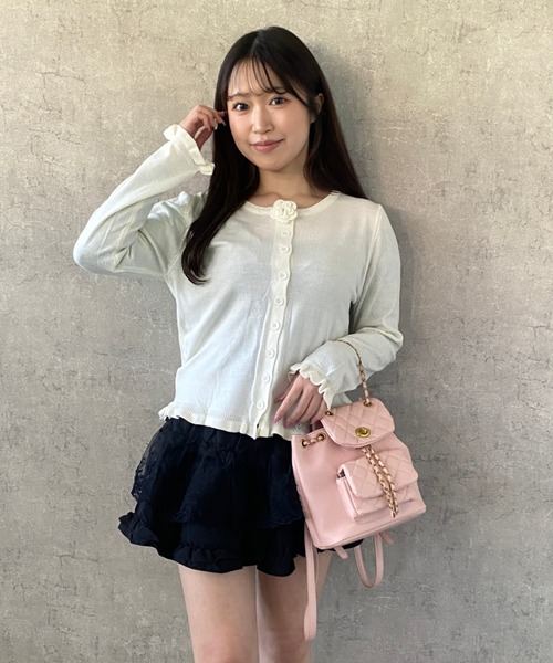Mejoul ニット セーター 「2026春夏新作」フラワーモチーフコンパクト
