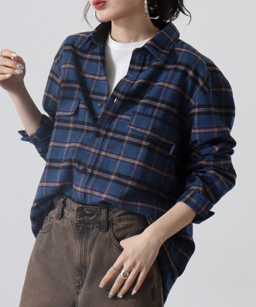 「GERRY」 長袖ネルシャツ LL ブルー メンズ_画像3