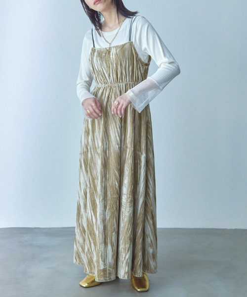 「Fashion Letter」 キャミソールワンピース M グレイッシュベージュ レディース_画像7