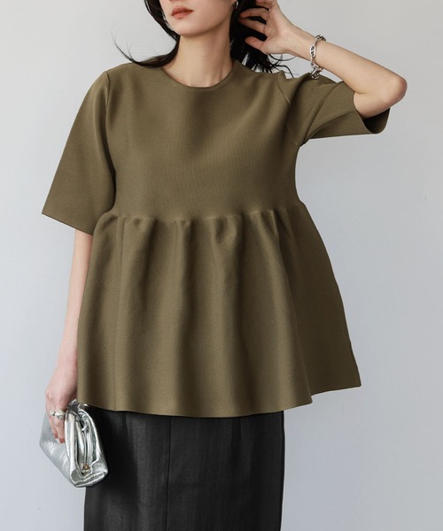 「ELFRANK」 7分袖ニット FREE ブラック レディース_画像3