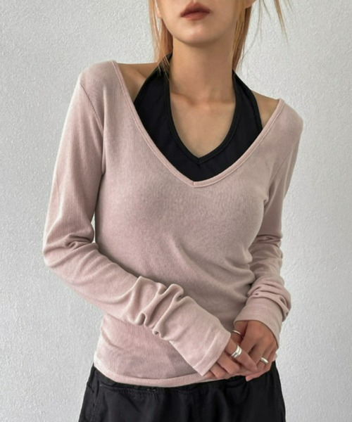 「BLACKUP」 長袖カットソー FREE ブラック レディース_画像3