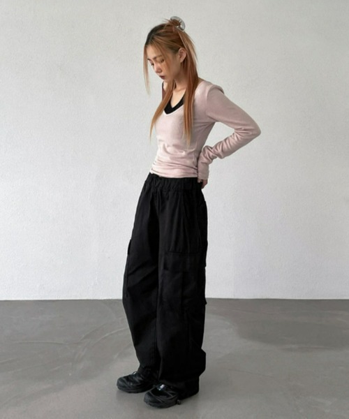 「BLACKUP」 長袖カットソー FREE ブラック レディース_画像6