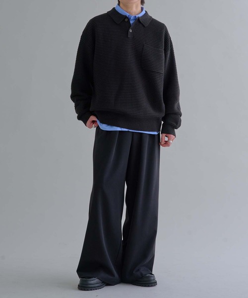 「epnok」 長袖ニット SMALL チャコールグレー メンズ_画像7