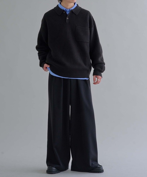 「epnok」 長袖ニット SMALL チャコールグレー メンズ_画像8