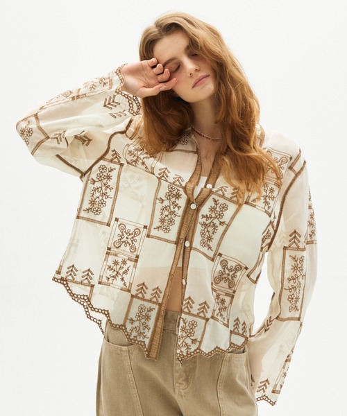full/fill. ブラウス シャツ panel embroidery shirt / パネル刺繍