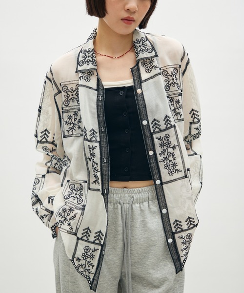 full/fill. ブラウス シャツ panel embroidery shirt / パネル刺繍