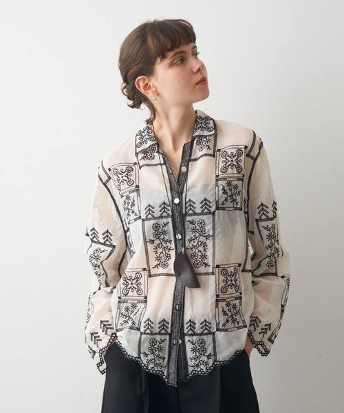 full/fill. ブラウス シャツ panel embroidery shirt / パネル刺繍