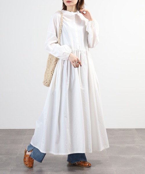 FUNALIVE（ファンアライブ） ワンピース 夏 ポプリンウエスト切替長袖
