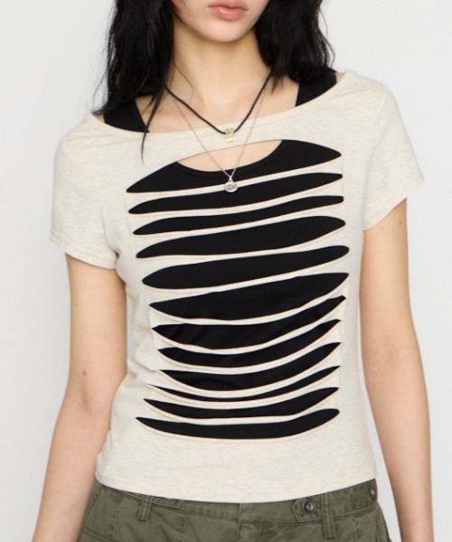 LAGUA GEM（ラグアジェム） tシャツ 半袖 CUTTING 2PIECE トップス