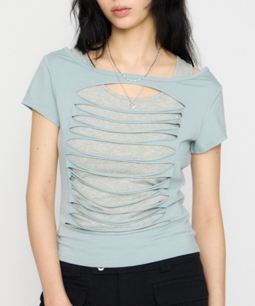 LAGUA GEM（ラグアジェム） tシャツ 半袖 CUTTING 2PIECE トップス