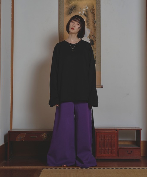 「狐独」 長袖Tシャツ MEDIUM ブラック メンズ_画像4