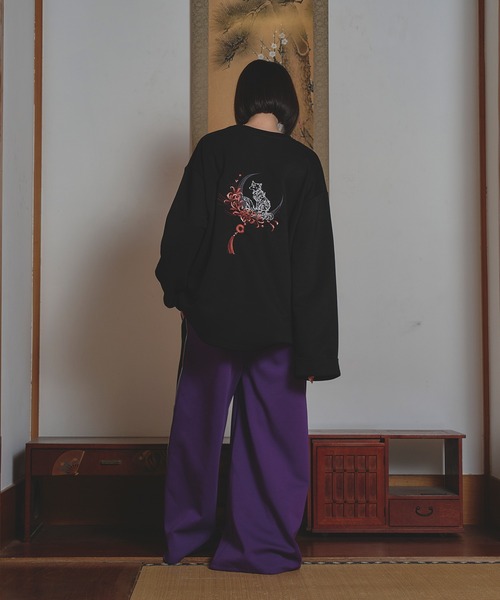 「狐独」 長袖Tシャツ MEDIUM ブラック メンズ_画像5