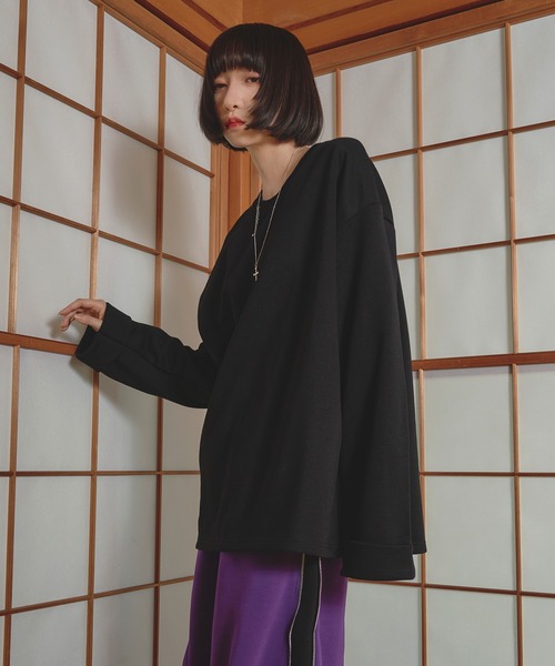 「狐独」 長袖Tシャツ MEDIUM ブラック メンズ_画像9