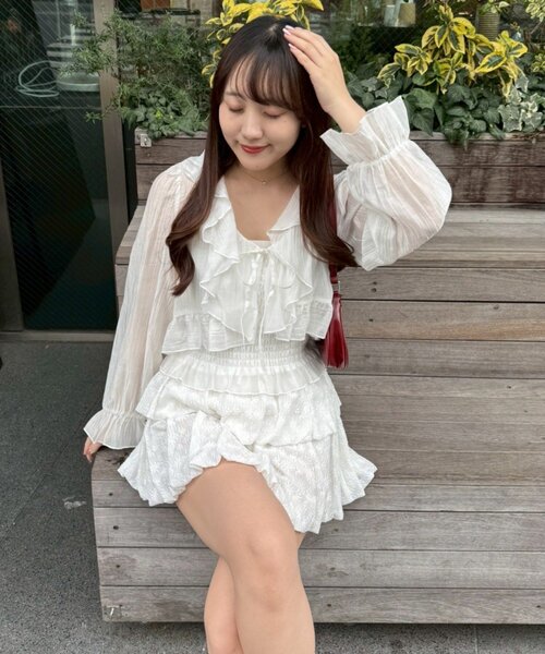 「continuer de NICE CLAUP」 長袖ブラウス FREE ピンク レディース_画像2