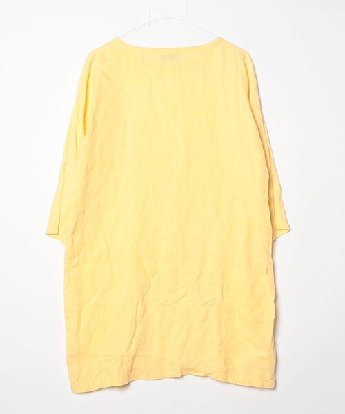 「fog linen work」 7分袖ワンピース - イエロー レディース_画像2