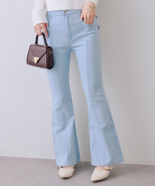 「continuer de NICE CLAUP」 ブーツカットデニムパンツ MEDIUM ブルー レディース_画像3