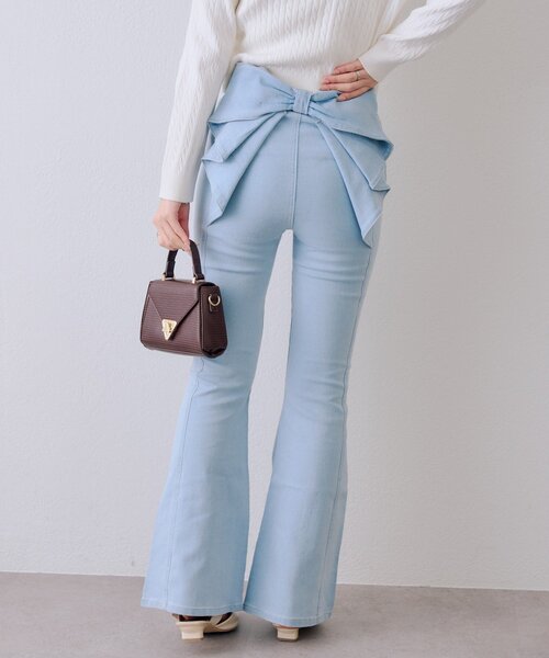 「continuer de NICE CLAUP」 ブーツカットデニムパンツ MEDIUM ブルー レディース_画像9