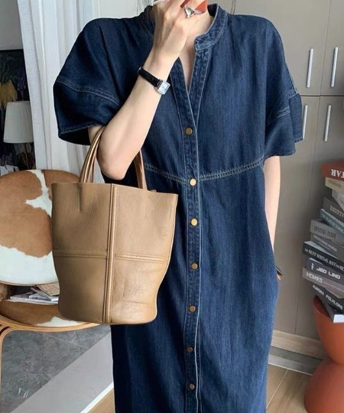 「FAVORITO」 半袖ワンピース X-LARGE ライトブルー レディース_画像6