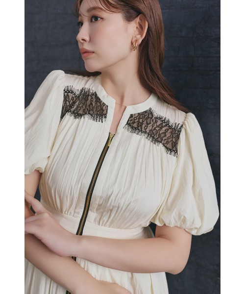 美品 Her lip to always a lady dress Her lip to ワンピース 半袖 Aurelia Front Zip Dress : ZOZOTOWN