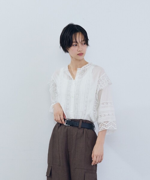 ADIEU TRISTESSE（アデュートリステス） ブラウス シャツ インドレース