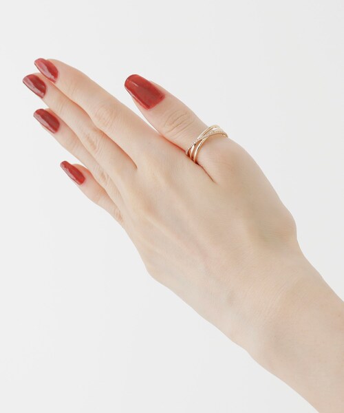 COCOSHNIK（ココシュニック） 指輪 リング K10ダイヤモンド Xリング