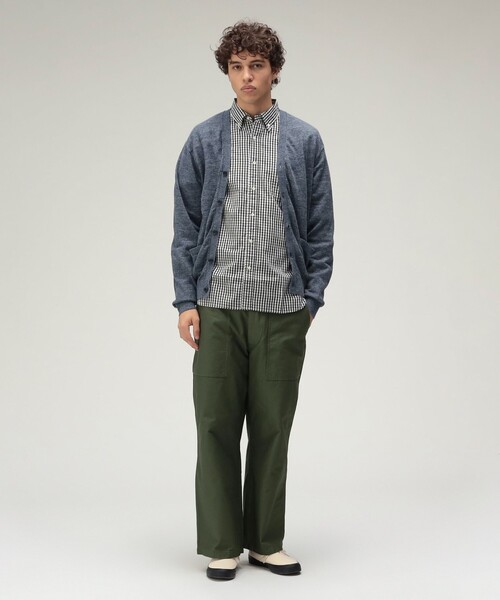 BEAMS PLUS (he) 日本製 シャツジャケット 3ボタン ギンガム 紺 BEAMS+（ビームスプラス） シャツ BEAMS PLUS / ブロード ギンガム