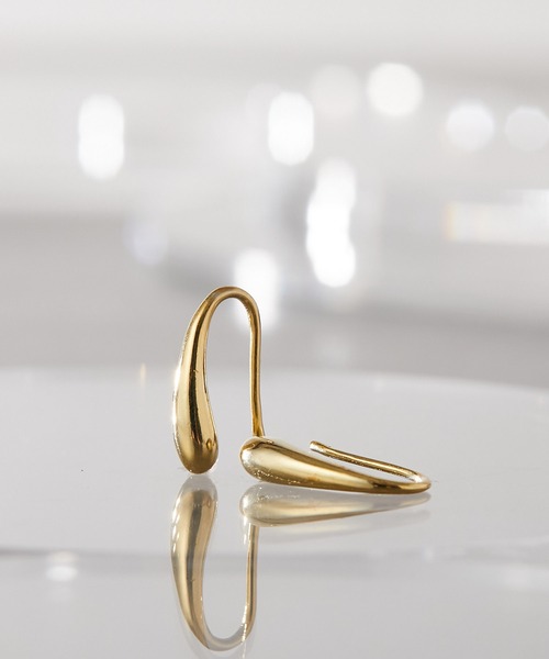 Ear Papillonner ゴールド バックチェーンピアス ear PAPILLONNER ピアス シルバー925 プチ涙ピアス レディース
