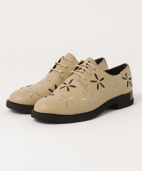 Camper カンペール TWINS フラットレディースシューズ　フラワー 38 カンペール CAMPER TWINS / フラットシューズ （ブラック