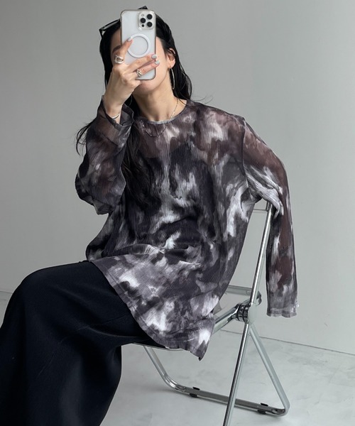 MIRANDA TAIDAI SHEER TURTLE TOP タイダイ　シアー 未使用Ameri☆MIRANDA TAIDAI SHEER TURTLE TOP - メルカリ